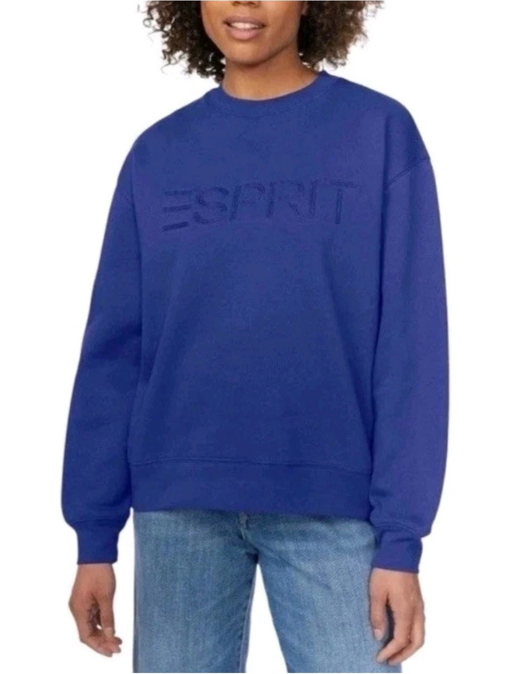 Esprit Men's Cobalt Blue Crewneck Sweatshirt